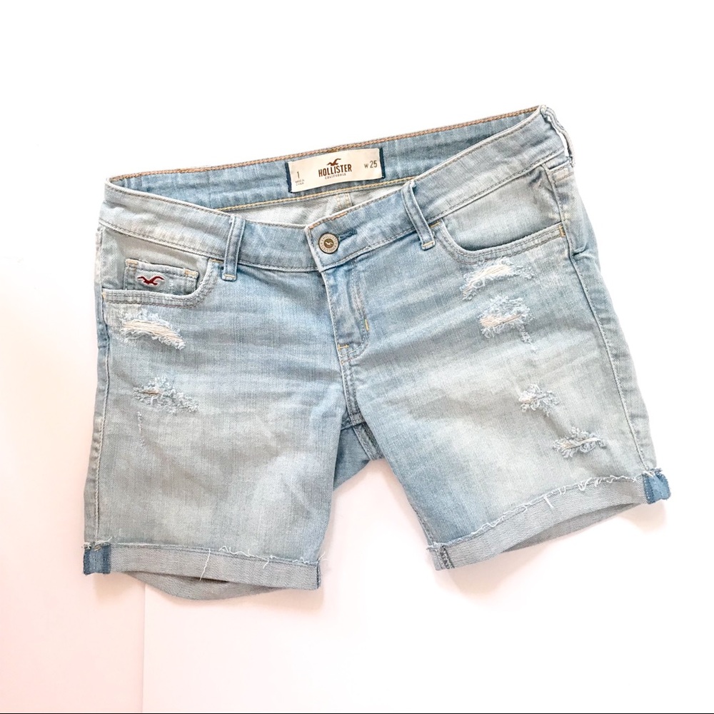 Hollister Bermuda Midi Shorts Distressed Light